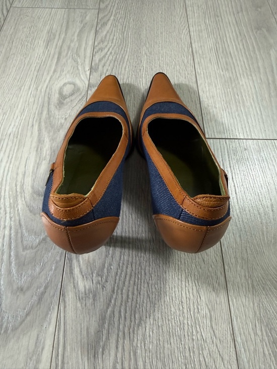 Vintage Y2K Kenzo Leather Denim Pointed Toe Heels - Picture 4 of 14